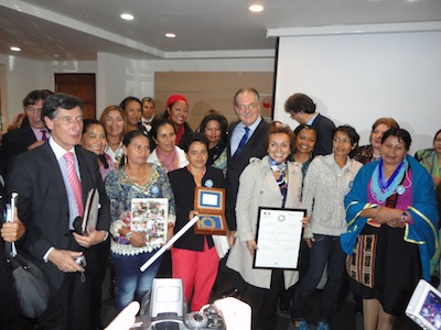 Putumayo Women's Alliance Accepts the Award
